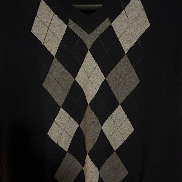 Nautica navy and grey argyle sweater vest. 3XL - Picture 3 of 6